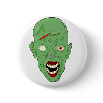 Green scarred zombie button