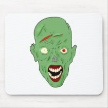 Green scarred zombie mouse pad