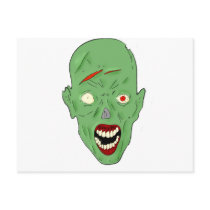 Green scarred zombie post card
