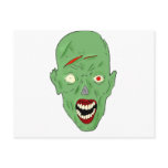 Green scarred zombie post card
