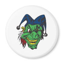 Green Scary Jester magnets by emonation Green Scary Jester magnets