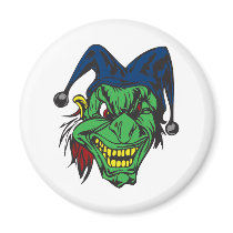 Green Scary Jester magnets by emonation Green Scary Jester magnets