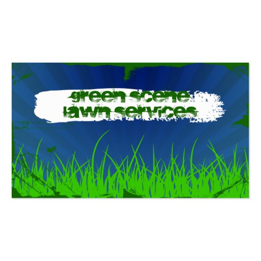 green scene grunge business card (front side)
