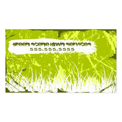 green scene grunge business card (back side)