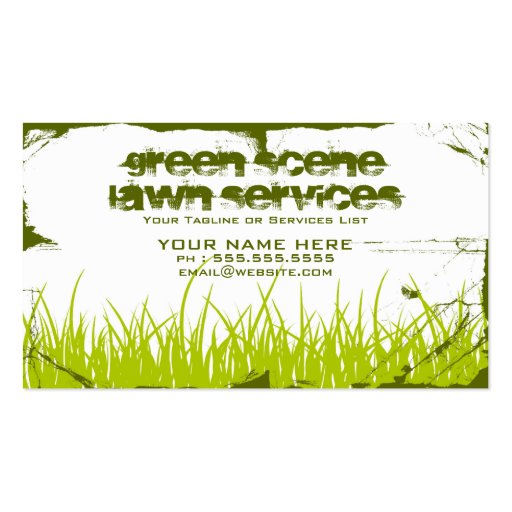 green scene grunge business card (front side)