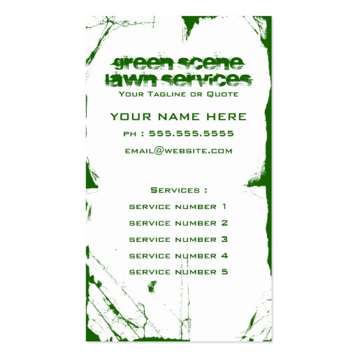 green scene grunge business card templates (front side)