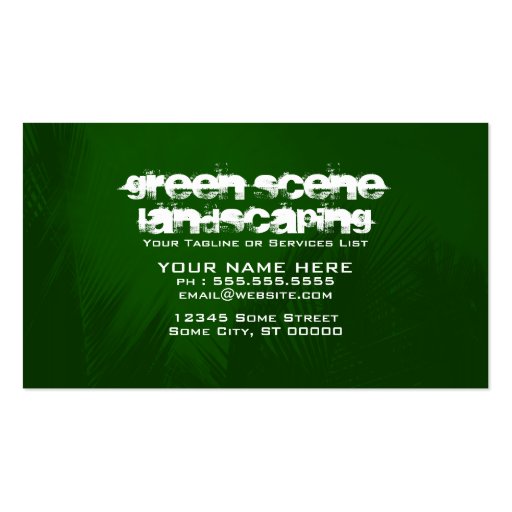 green scene landscaping business card