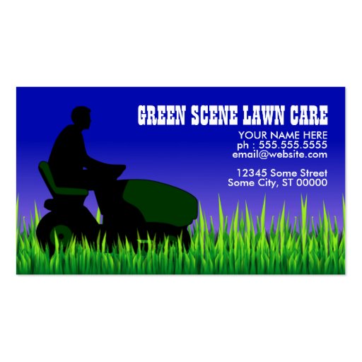 green scene lawn care business card