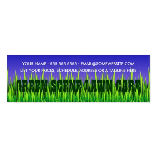 green scene lawn care business card templates (front side)
