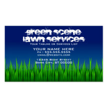 green scene lawn services business card