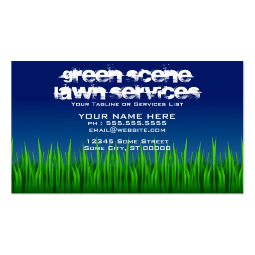 green scene lawn services business card