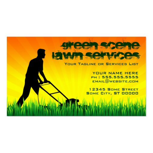 green scene lawn services business card (front side)
