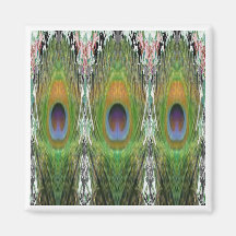 GREEN Scene - Peacock Feather Collection Refrigerator Magnet