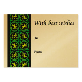 Green scroll design-best wishes profilecard