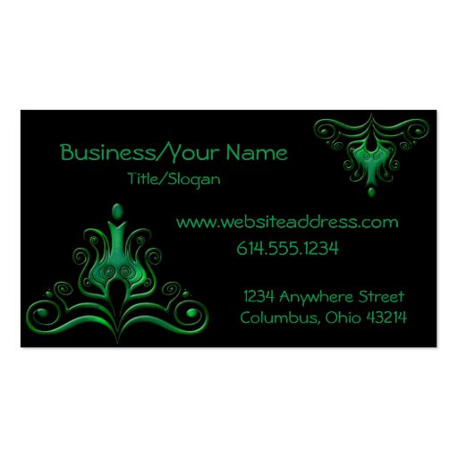Green Scrolled Dark/Fantasy :: Business Card