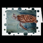 Green Sea Turtle bubbles Card cards