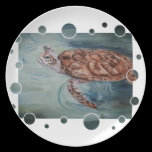 Green Sea Turtle Bubbles plates