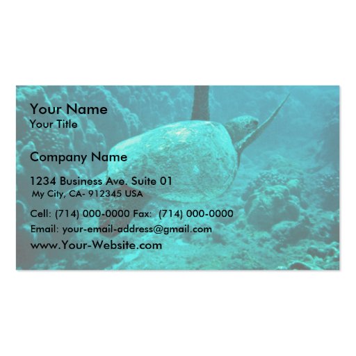 Green Sea Turtle Business Card (front side)
