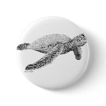 Green Sea Turtle Button