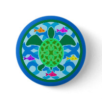 Green Sea Turtle Buttons