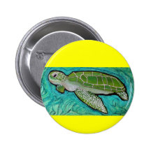 Green Sea Turtle Buttons