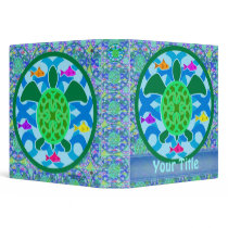 Green Sea Turtle Customizable 1.5" Art Binder