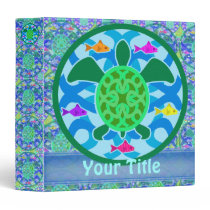 Green Sea Turtle Customizable 1.5" Art Binder