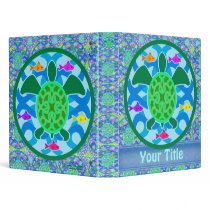 Green Sea Turtle Customizable 1" Art Binder