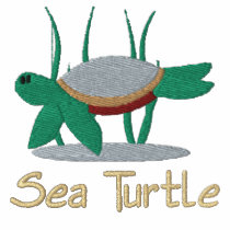 Green Sea Turtle Embroidered Shirt (Long Sleeve) embroidered shirts