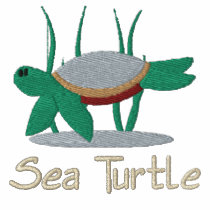 Green Sea Turtle Embroidered Shirt (Zip Hoodie) embroidered shirts