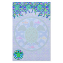 Green Sea Turtle Flame Stationery