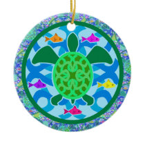Green Sea Turtle Round Ornament