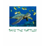 Green Sea Turtle, Save the Turtles t-shirts