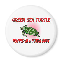 Green Sea Turtle trapped in a human body magnets