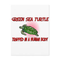Green Sea Turtle trapped in a human body postcards by AnimalShirts Green Sea Turtle trapped in a human body postcards
