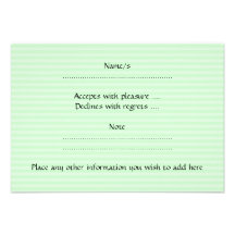 Green Seahorse on Light Green Stripes. Invitation
