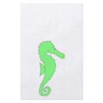 Green Seahorse on White Personalized Flyer