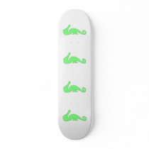 Green Seahorse on White Skateboard Decks