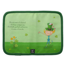 Green Shamrock Clovers & Elves with Leprechaun Hat Organizer