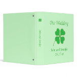 Green Shamrock Gold Dots Wedding Binders Template