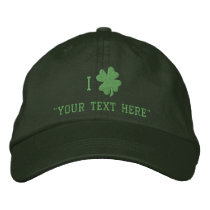 Green Shamrock Hat, Custom Personalized Baseball Cap