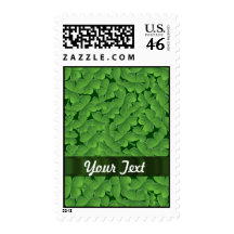 Green shamrock pattern postage stamps