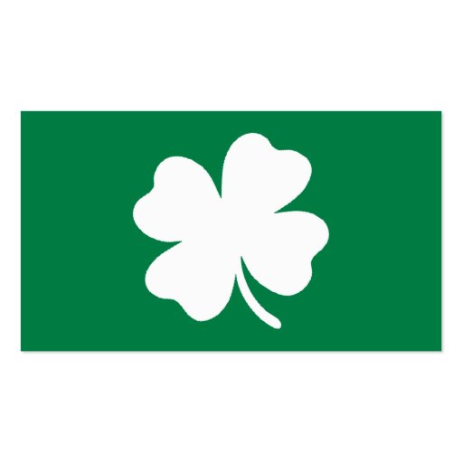 Green Shamrock  St Patricks Day Ireland Business Cards (front side)