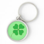Green Shamrock trimmed in gold dots, keychain keychains