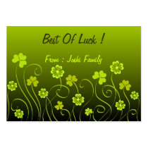 Green shamrocks and clovers business cards