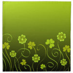 Green shamrocks and clovers cloth napkin