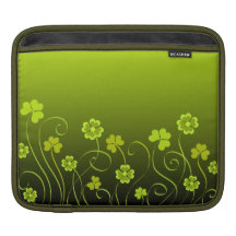 Green shamrocks and clovers sleeves for iPads