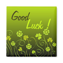 Green shamrocks and clovers magnets
