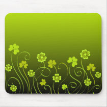 Green shamrocks and clovers mousepads
