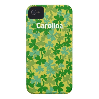 Green Shamrocks Custom Name Irish iphone 4g